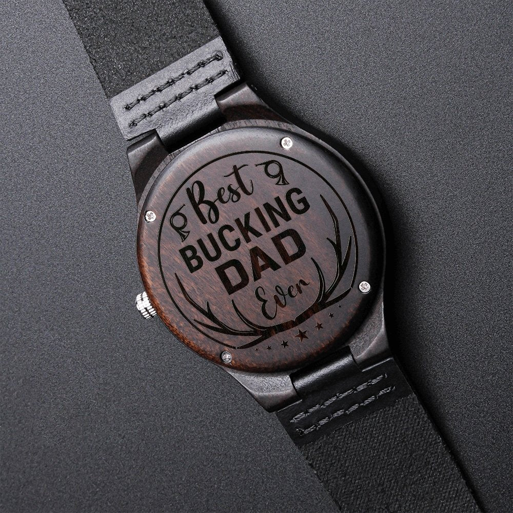 Best Bucking Dad Ever Wooden WatchCustomly Gifts