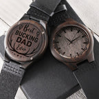 Best Bucking Dad Ever Wooden WatchCustomly Gifts