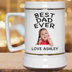 Best Dad Ever With Your Kid's Picture Custom Personalized Text 22oz Mug SteinCustomly Gifts