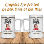 Best Dad Ever With Your Kid's Picture Custom Personalized Text 22oz Mug SteinCustomly Gifts