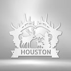 Big Antler Personalized Name Text Steel SignCustomly Gifts