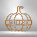 Big Pumpkin Personalized Name Text Steel SignCustomly Gifts