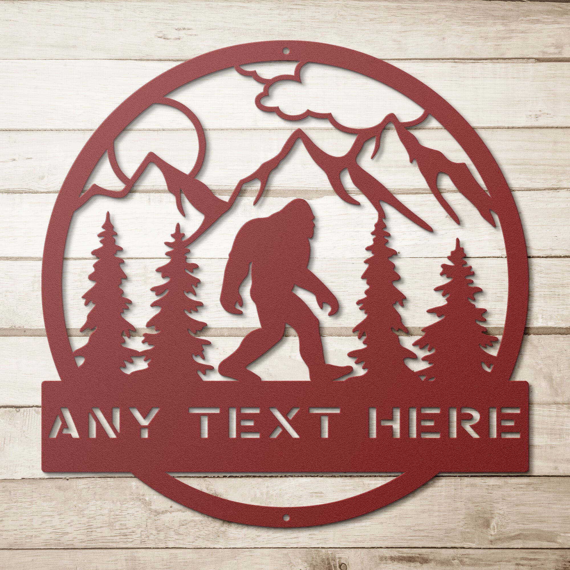 Bigfoot Personalized Text Steel Metal SignCustomly Gifts
