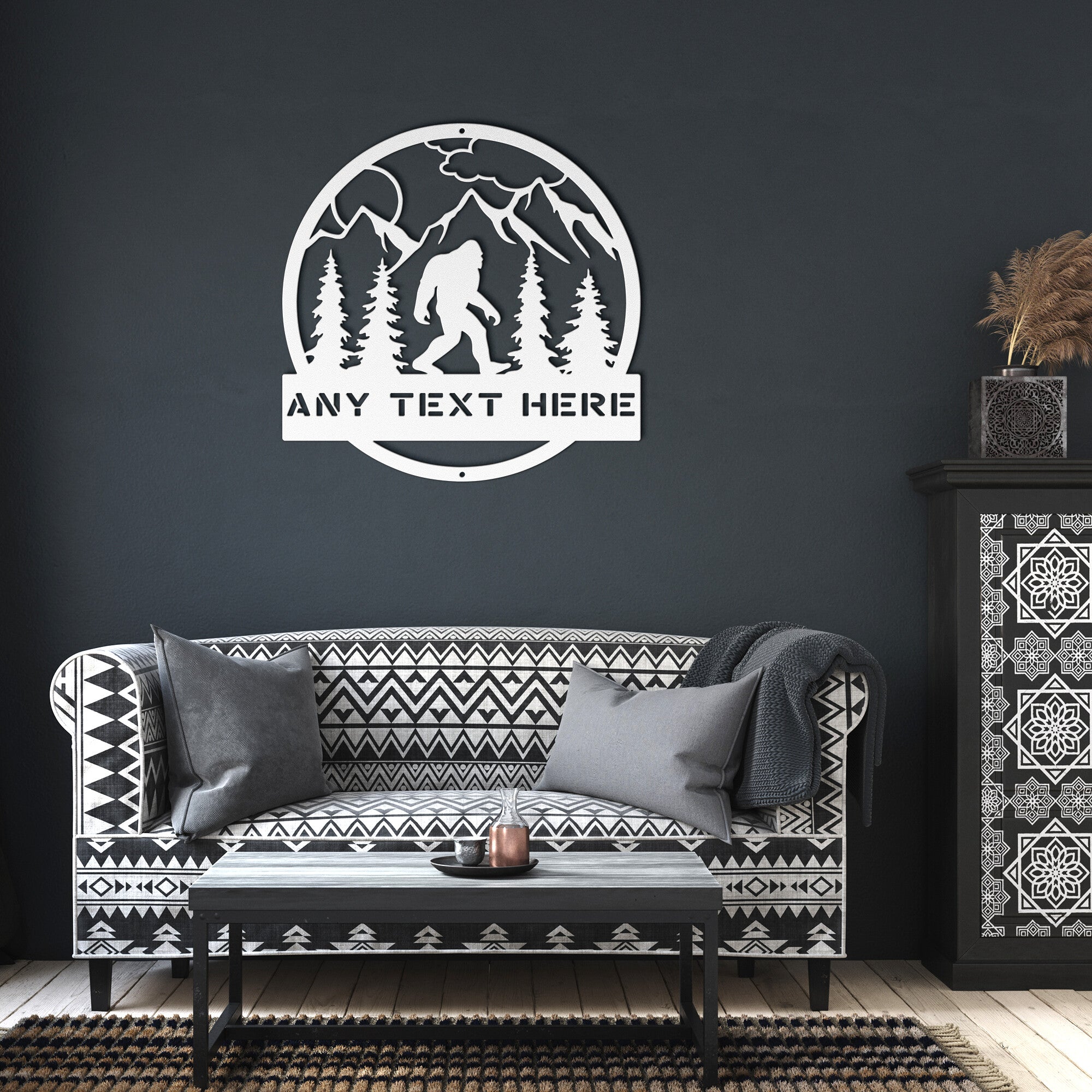 Bigfoot Personalized Text Steel Metal SignCustomly Gifts