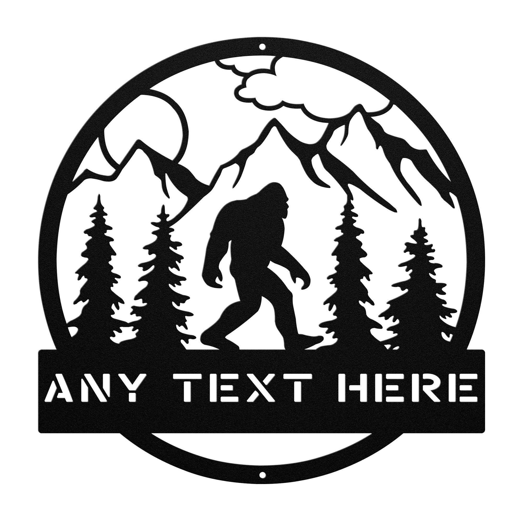 Bigfoot Personalized Text Steel Metal SignCustomly Gifts