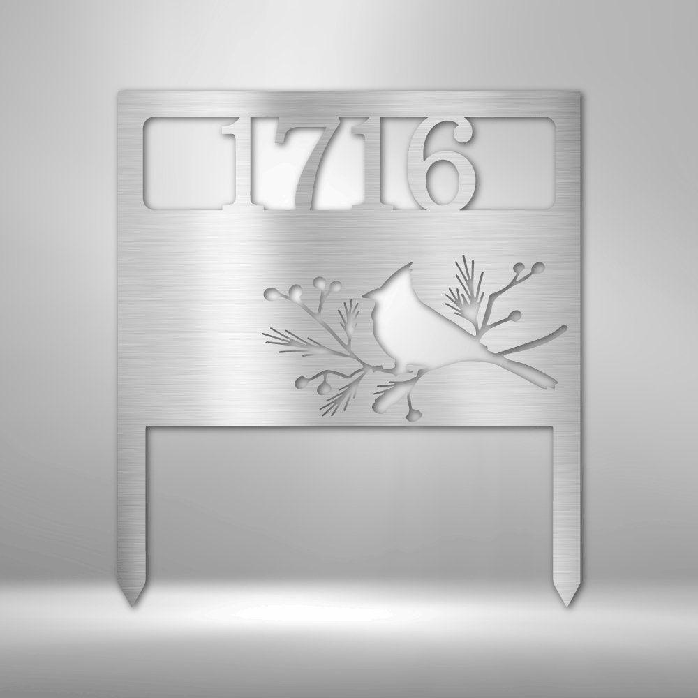 Bird Yard Personalized Address Stake Steel Metal SignCustomly Gifts