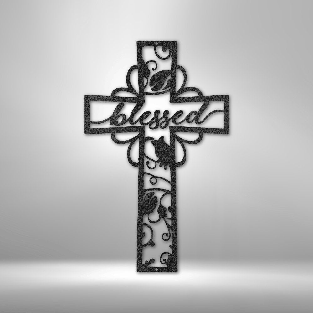 Blessed Cross - Steel SignCustomly Gifts