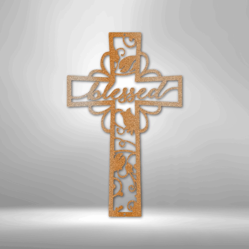 Blessed Cross - Steel SignCustomly Gifts