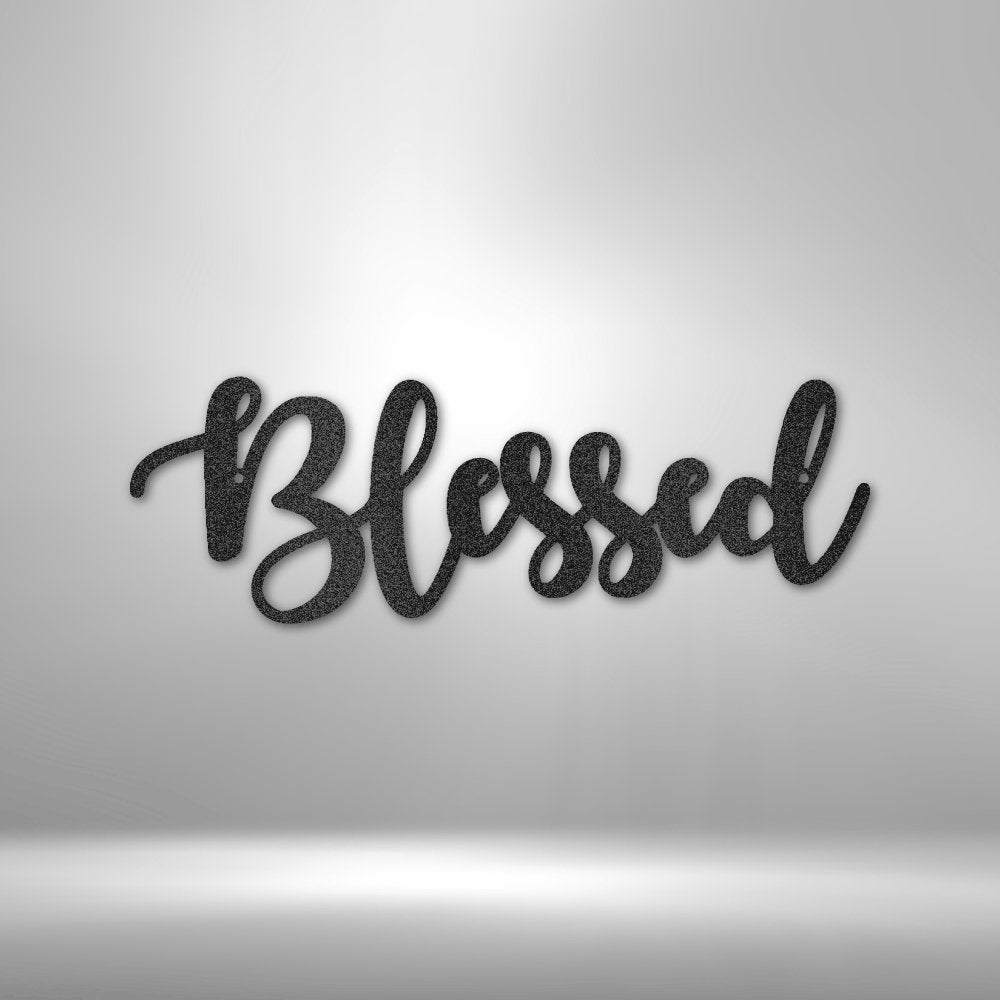 Blessed Script - Steel SignCustomly Gifts