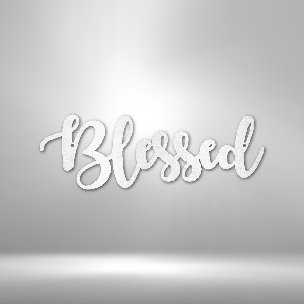 Blessed Script - Steel SignCustomly Gifts