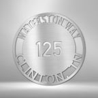 Bold Circle Address Personalized Steel SignCustomly Gifts