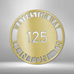 Bold Circle Address Personalized Steel SignCustomly Gifts