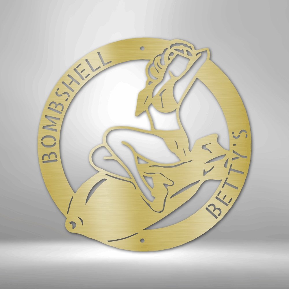 Bomber Lady Personalized Name Text Steel SignCustomly Gifts