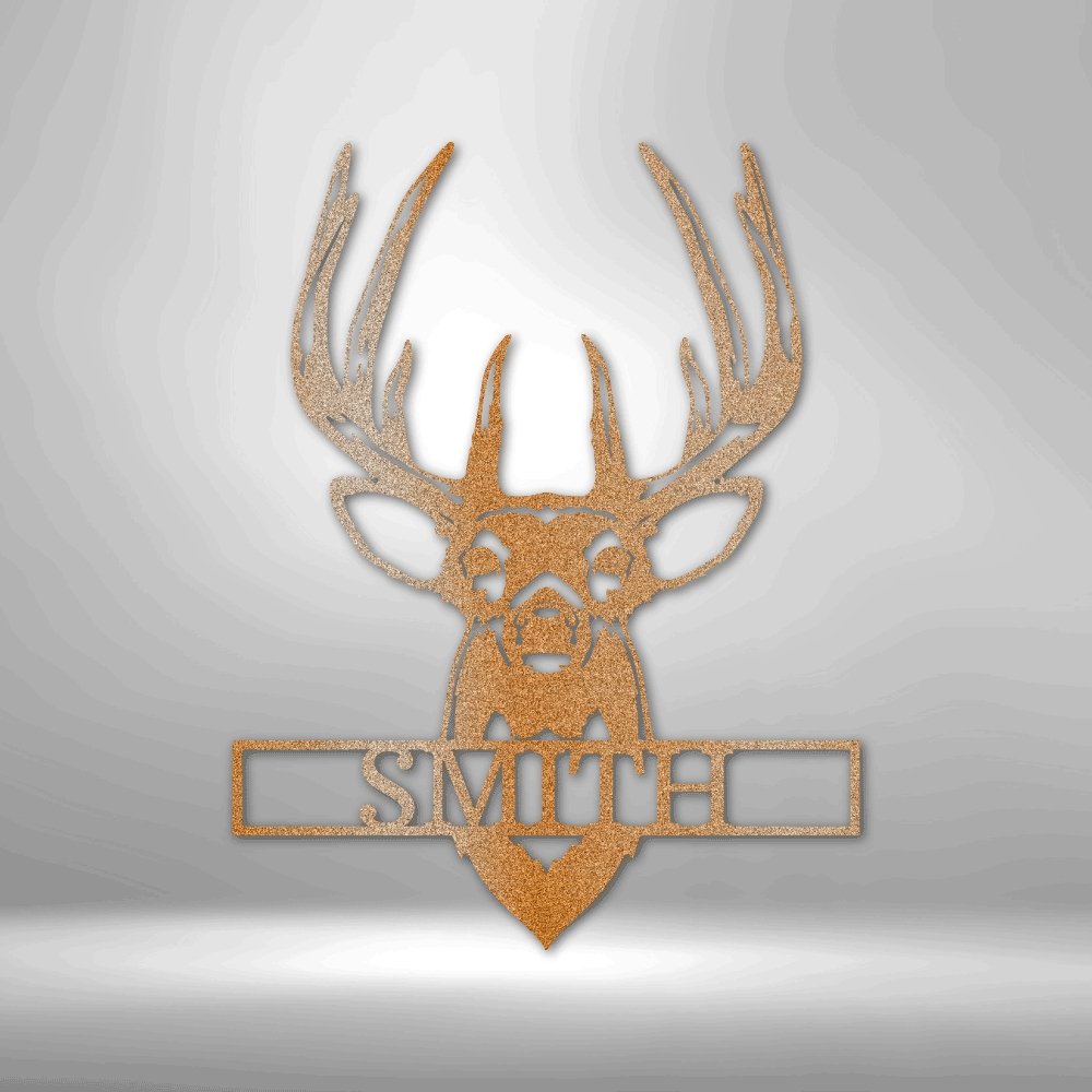 Buck Mount Personalized Name Text Steel SignCustomly Gifts