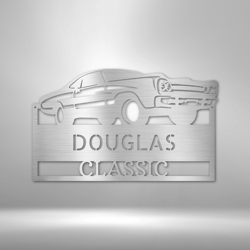 Burning Rubber Classic Car Personalized Steel SignCustomly Gifts
