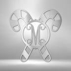 Candy Cane Initial Monogram Personalized Steel SignCustomly Gifts