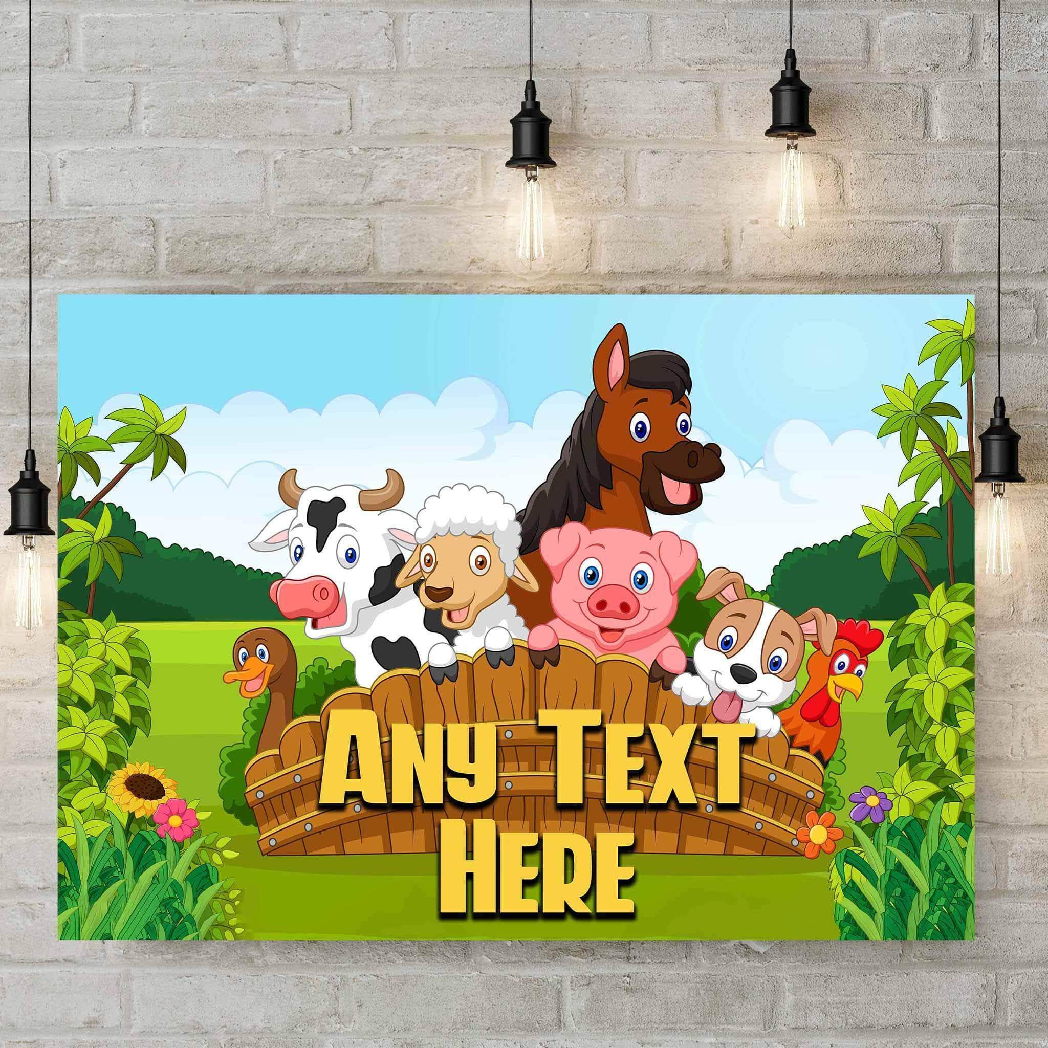 Cartoon Farm Animals v1 Kids Personalized CanvasCustomly Gifts