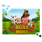 Cartoon Farm Animals v1 Kids Personalized Premium 252 Piece Jigsaw PuzzleCustomly Gifts