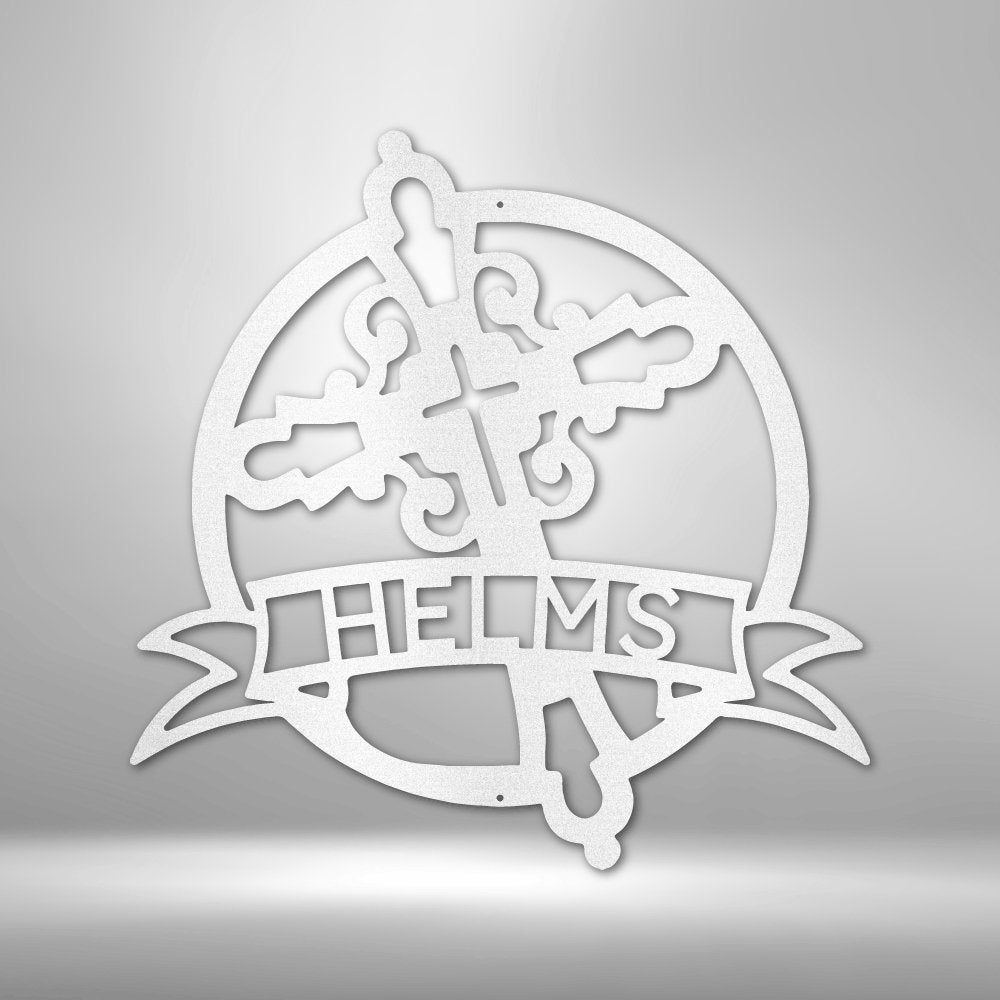 Catholic Cross Personalized Name Steel SignCustomly Gifts