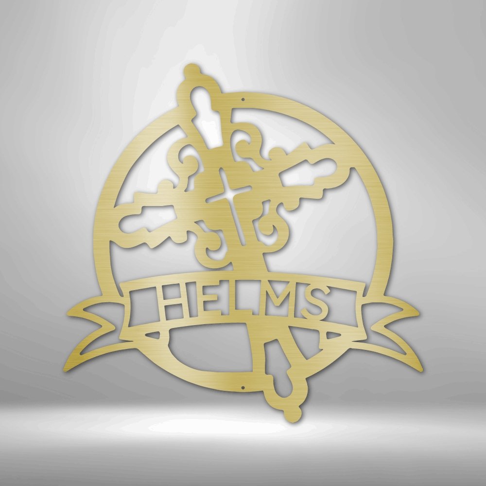 Catholic Cross Personalized Name Steel SignCustomly Gifts