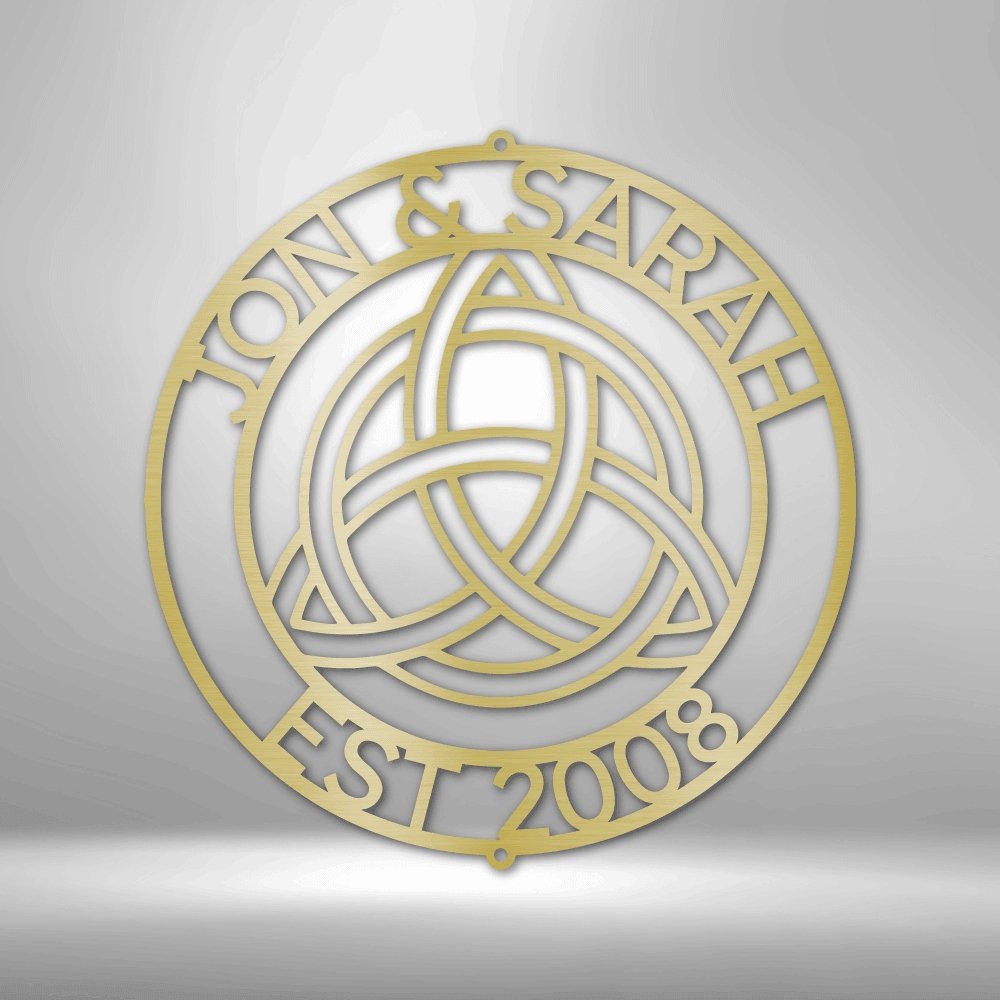 Celtic Trinity Knot Ring Personalized Names Text Steel SignCustomly Gifts