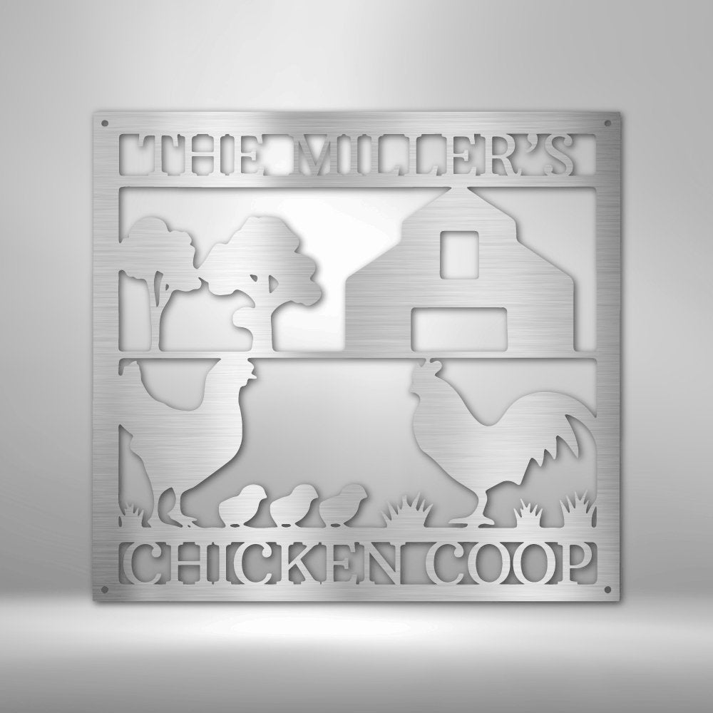 Chicken Coop Personalized Name Text Steel SignCustomly Gifts