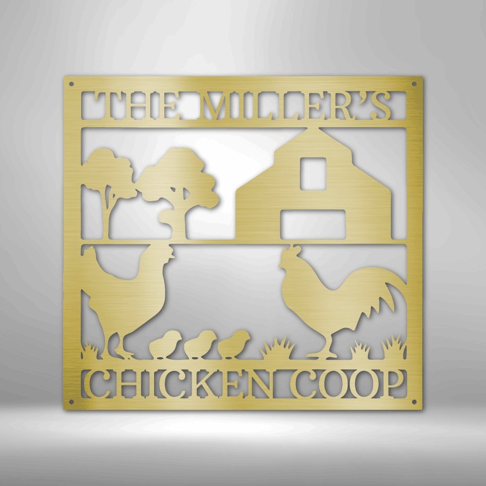 Chicken Coop Personalized Name Text Steel SignCustomly Gifts