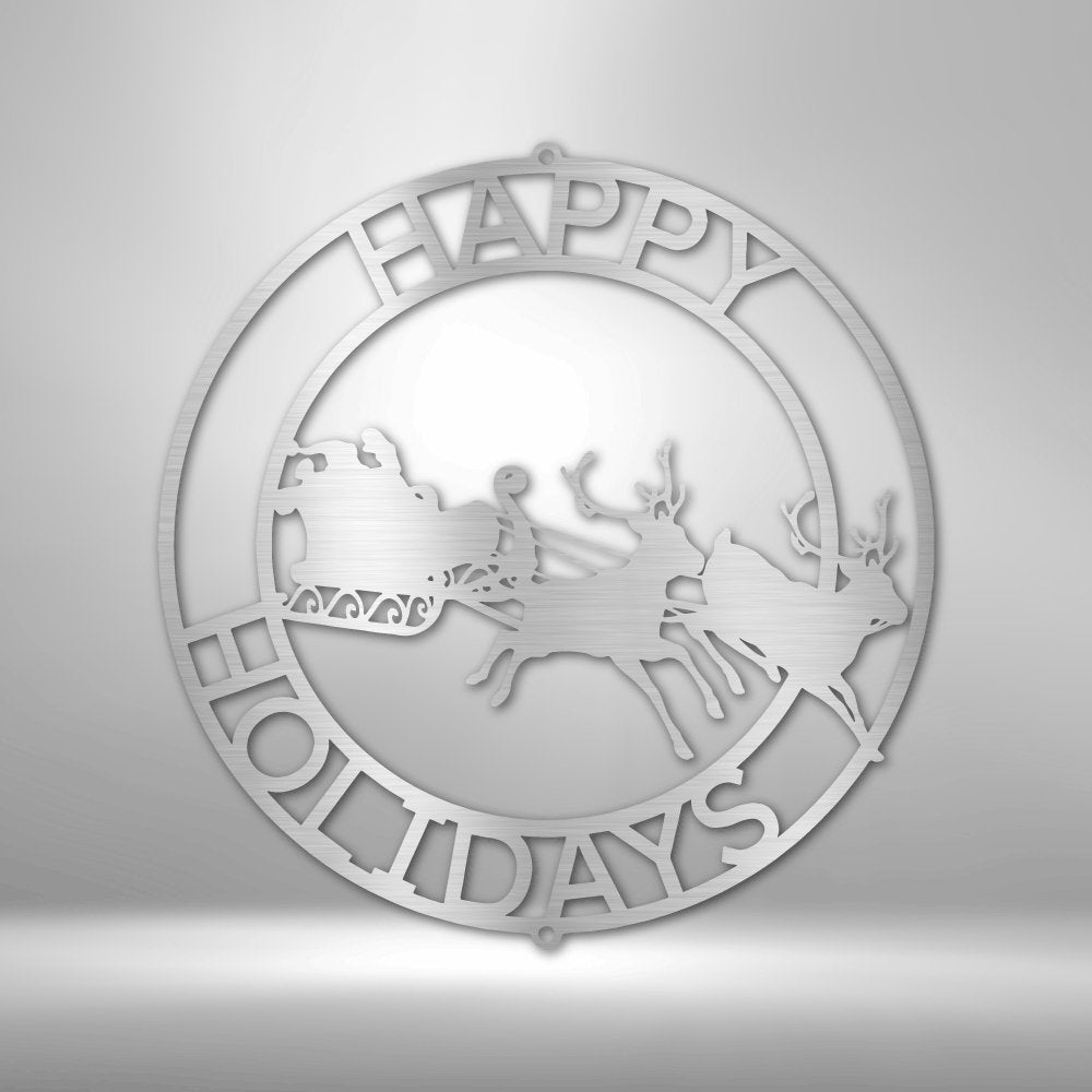 Christmas Cheer Personalized Text Steel SignCustomly Gifts