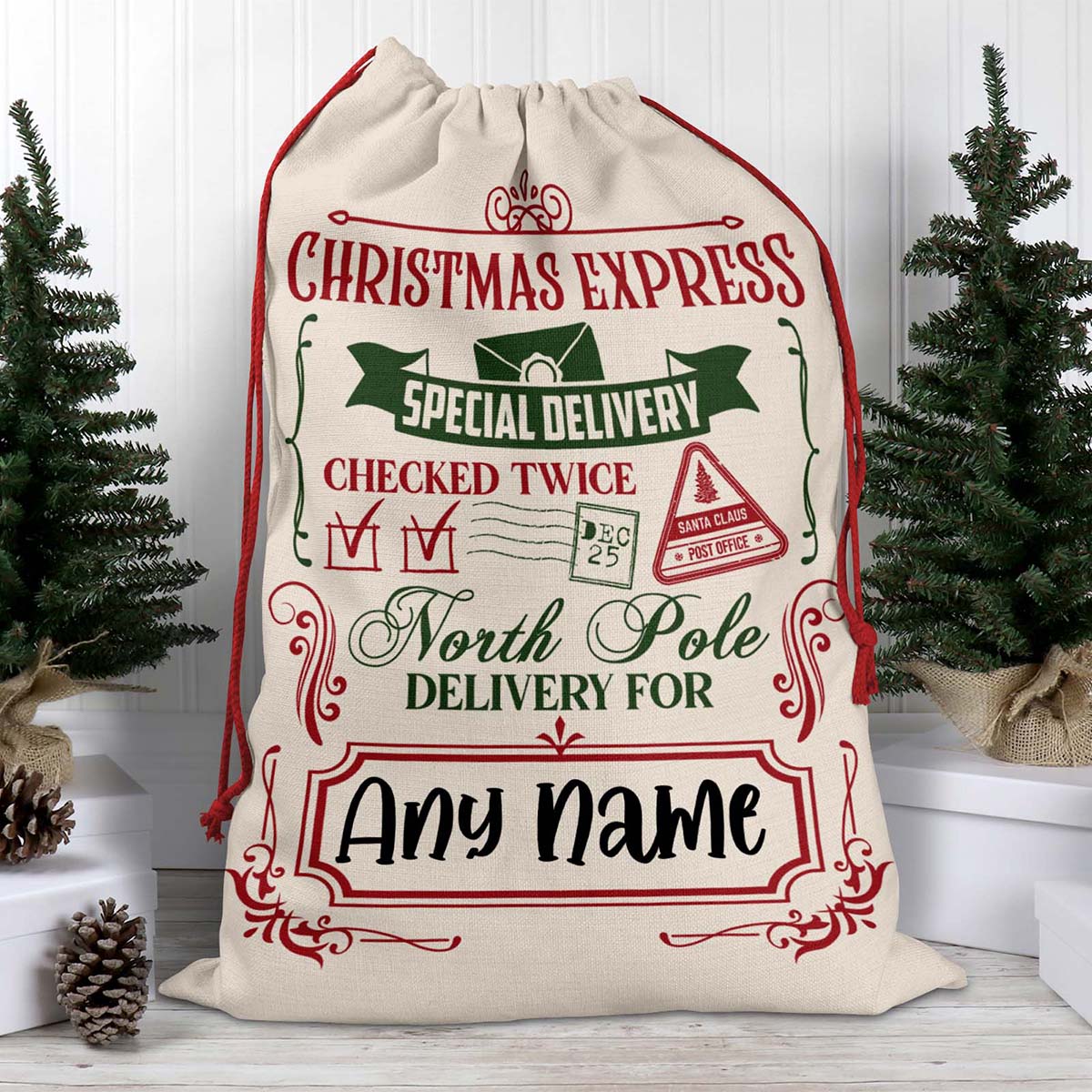 Christmas Express Special Delivery v2 Personalized Christmas Gift Delivery SackCustomly Gifts