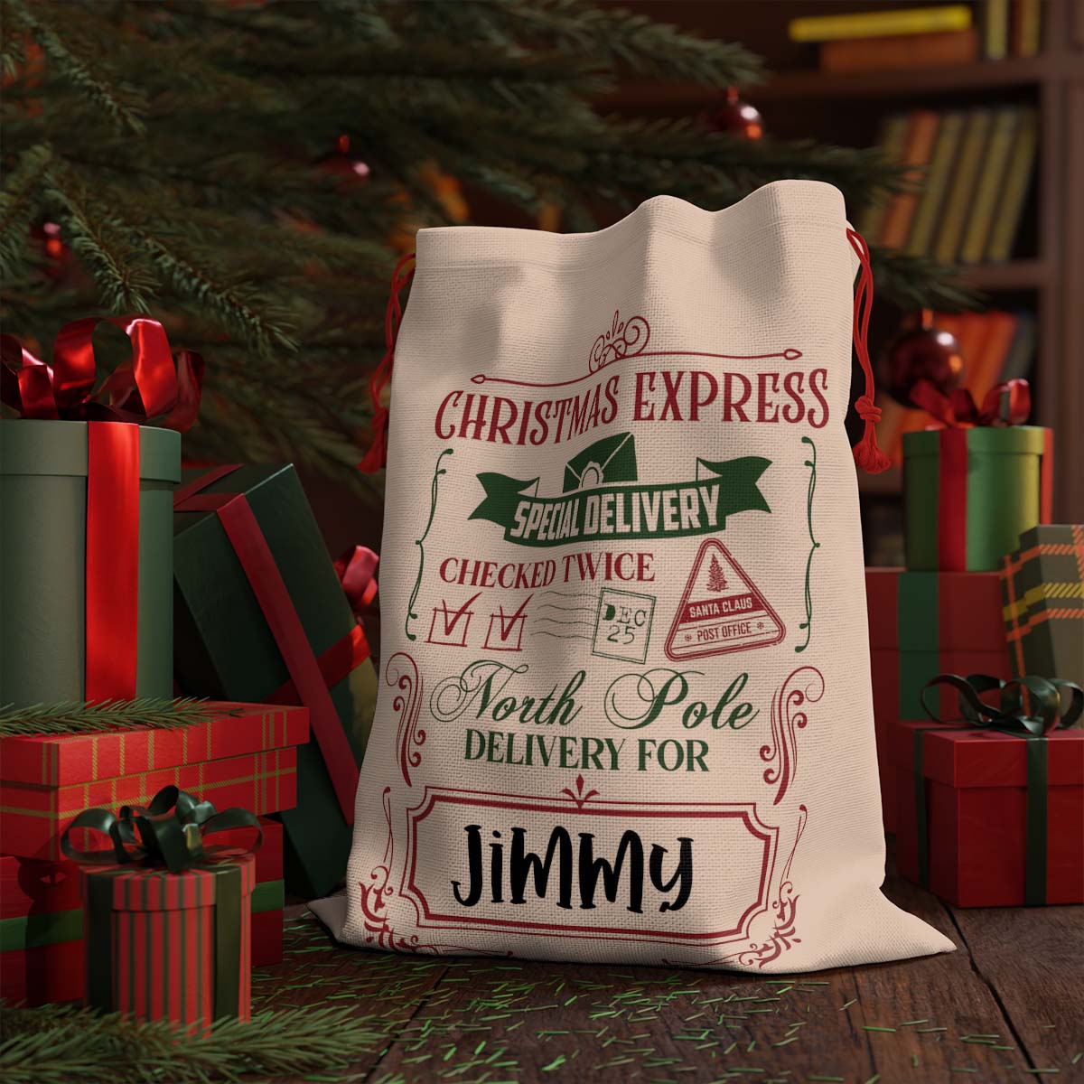 Christmas Express Special Delivery v2 Personalized Christmas Gift Sack