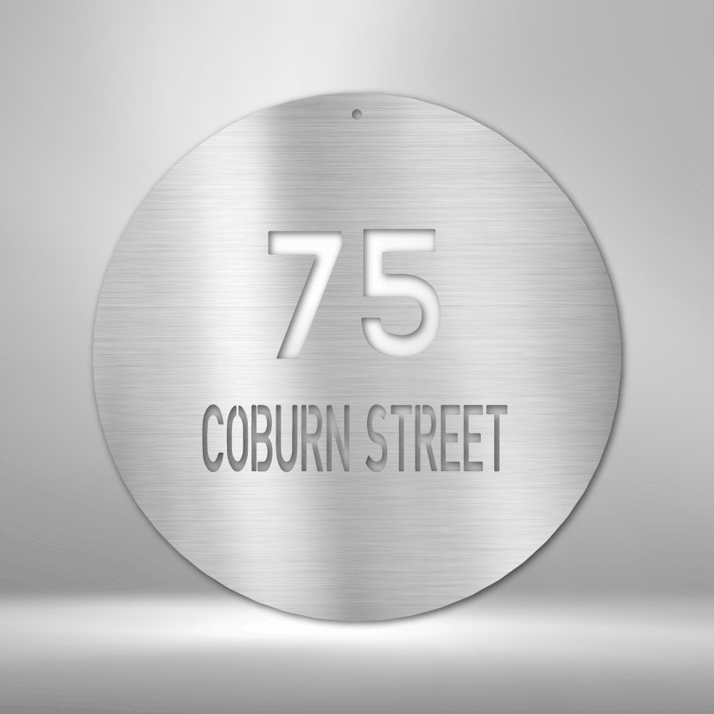 Circle Address Personalized Steel SignCustomly Gifts