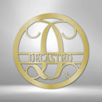 Circle Vine Personalized Name Initial Monogram Steel SignCustomly Gifts