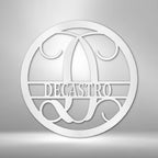 Circle Vine Personalized Name Initial Monogram Steel SignCustomly Gifts