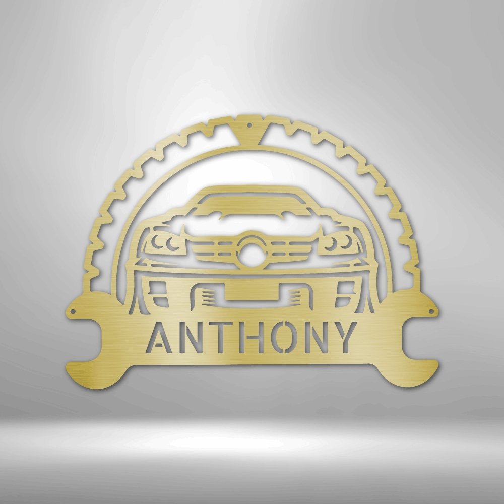 Classic Car Enthusiast Personalized Text Steel SignCustomly Gifts