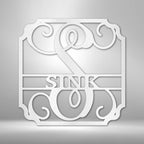 Classic Family Name Personalized Monogram Steel SignCustomly Gifts