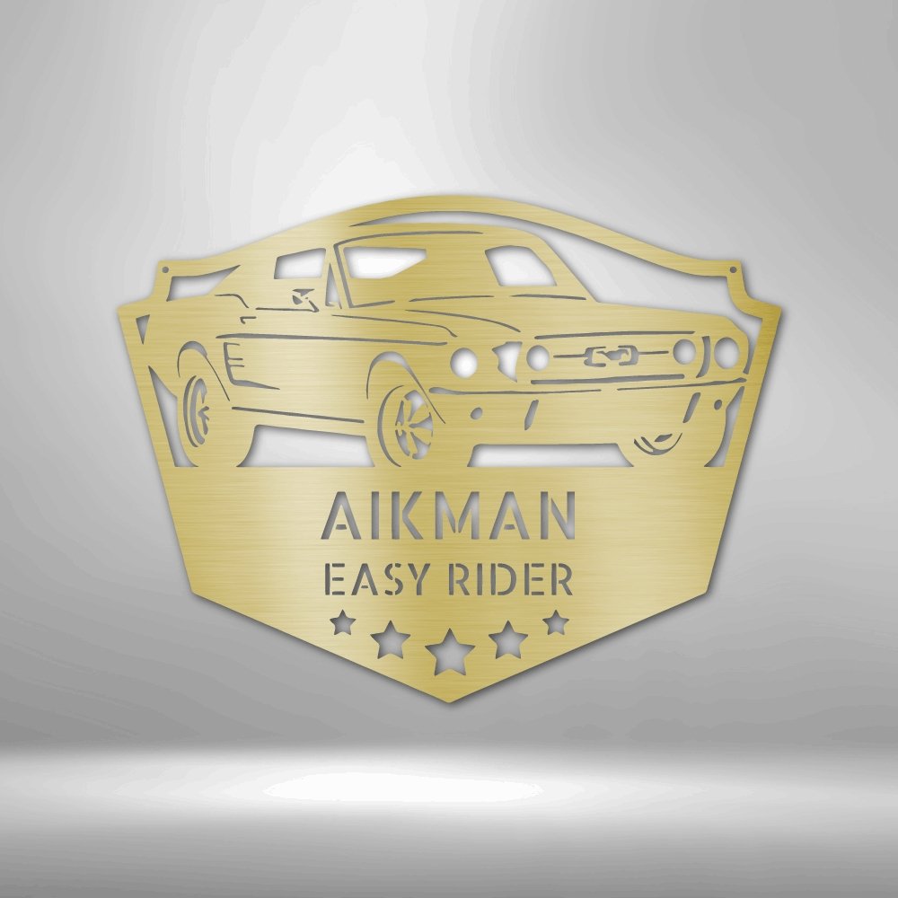 Classic Ford Mustang Personalized Name Text Steel SignCustomly Gifts