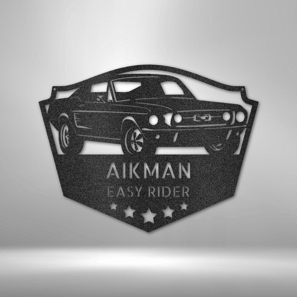 Classic Ford Mustang Personalized Name Text Steel SignCustomly Gifts