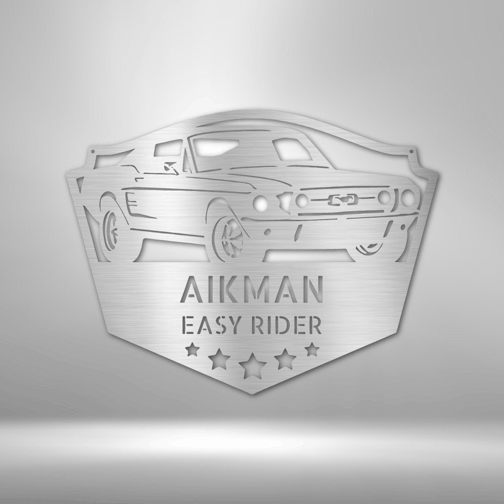 Classic Ford Mustang Personalized Name Text Steel SignCustomly Gifts
