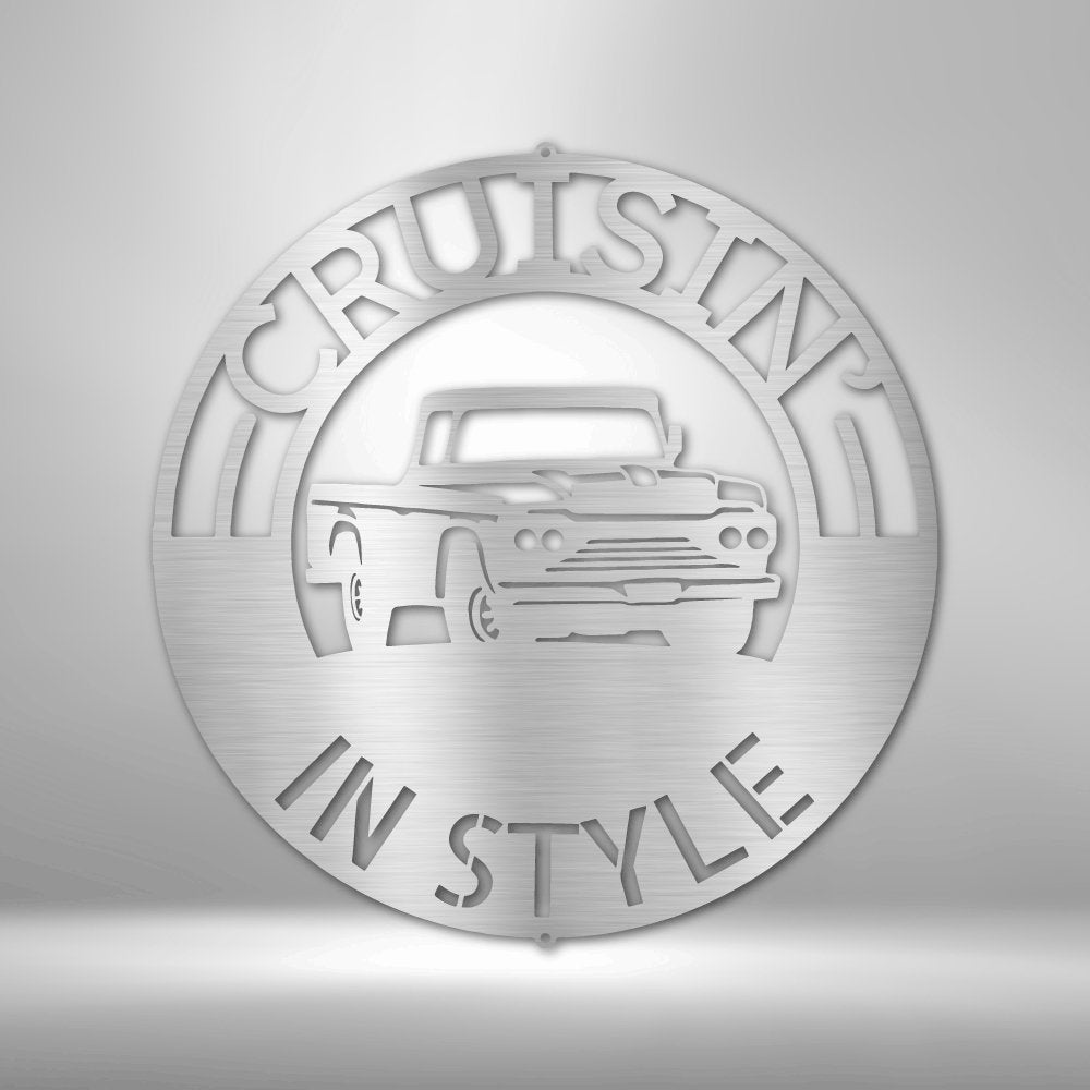 Classic Pickup Truck Personalized Names Text Steel SignCustomly Gifts