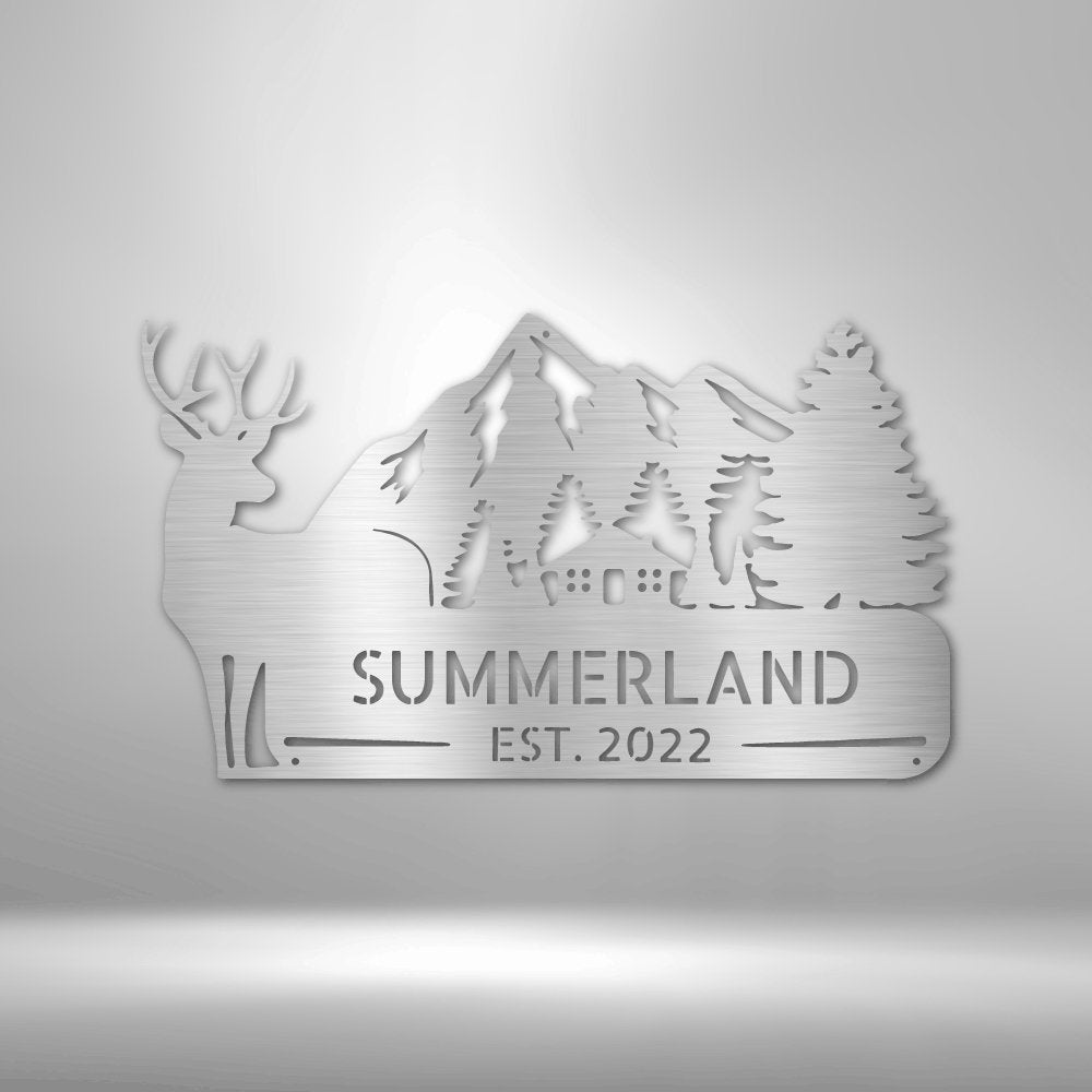 Country Cottage Personalized Name Text Steel SignCustomly Gifts