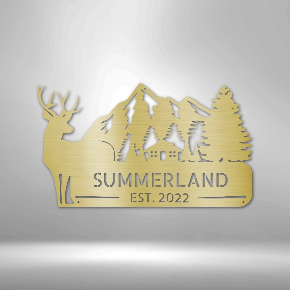 Country Cottage Personalized Name Text Steel SignCustomly Gifts