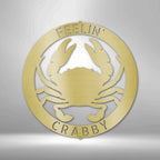 Crab Ring Personalized Text Steel SignCustomly Gifts