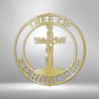 Cross Tree Personalized Text Steel SignCustomly Gifts