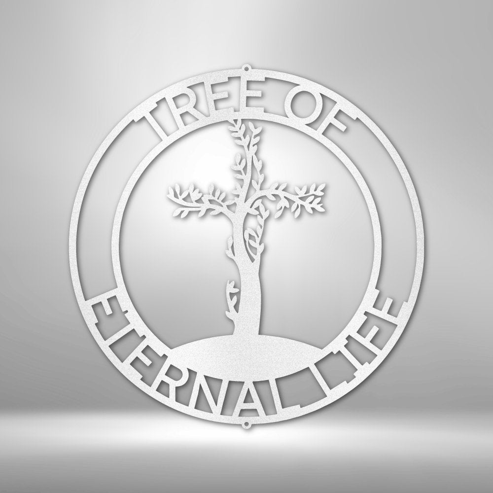 Cross Tree Personalized Text Steel SignCustomly Gifts