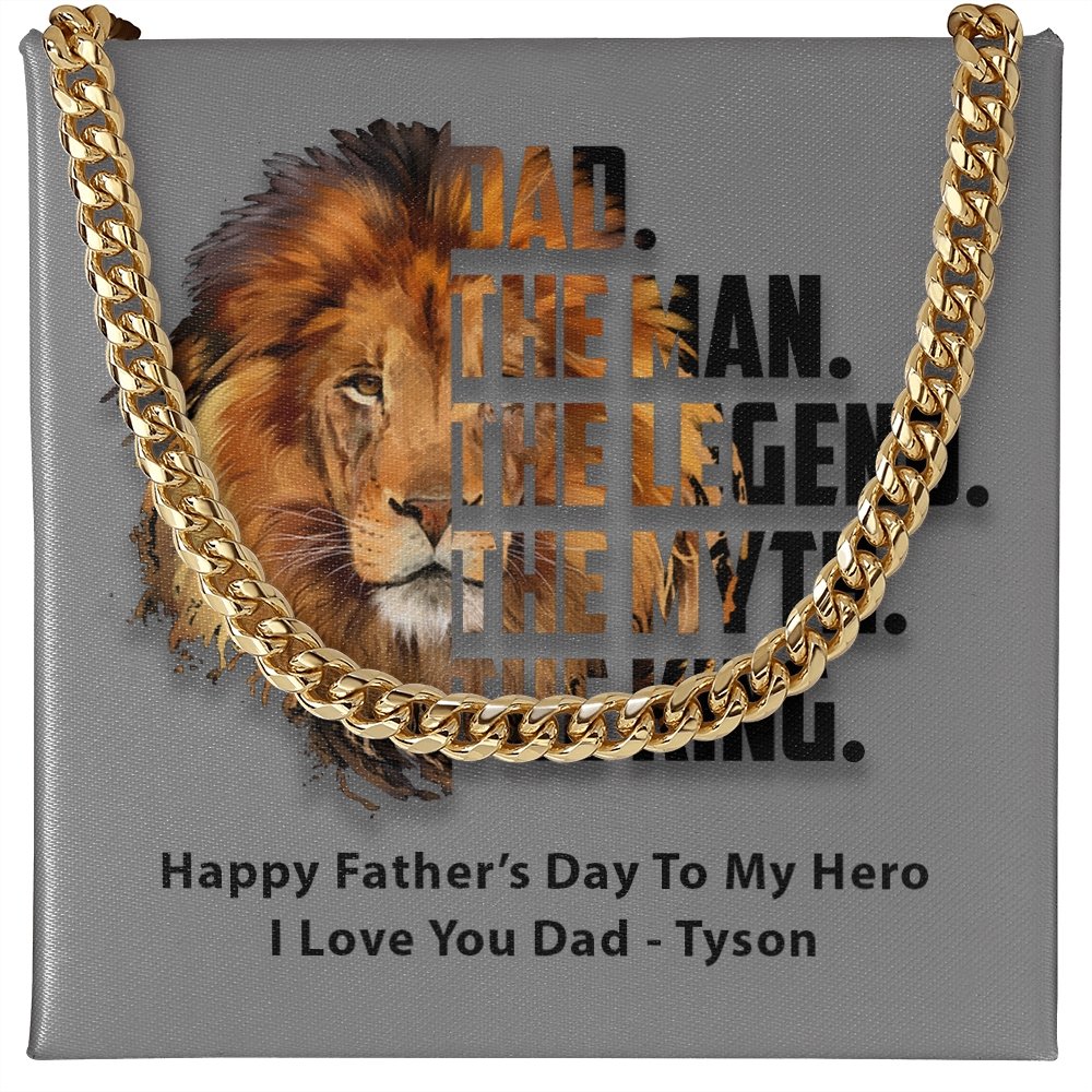 Cuban Link Chain Dad The Man The Legend Personalized Message CardCustomly Gifts