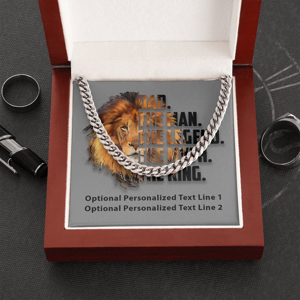 Cuban Link Chain Dad The Man The Legend Personalized Message CardCustomly Gifts