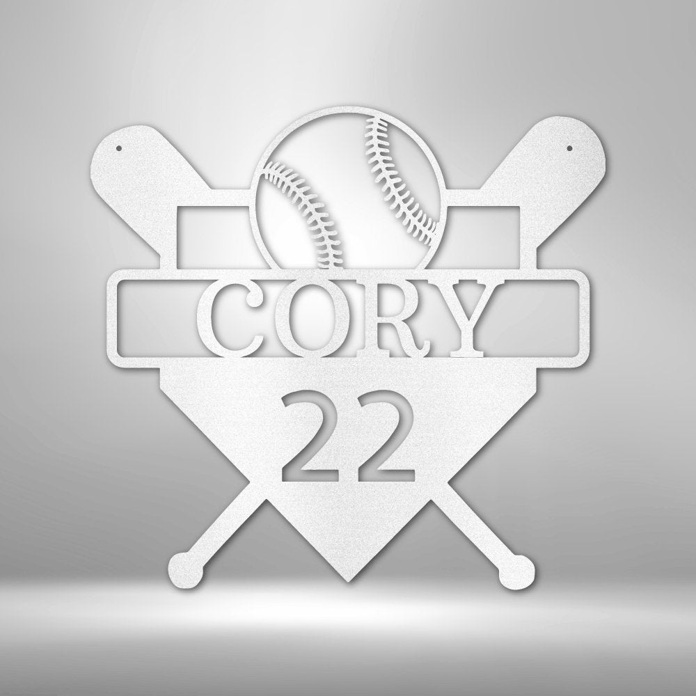 Custom Baseball Monogram Personalized Name Number Metal SignCustomly Gifts