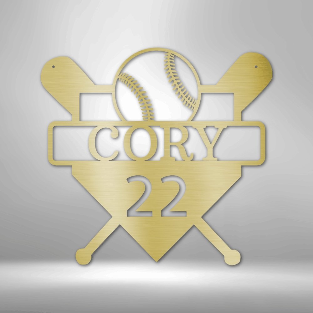 Custom Baseball Monogram Personalized Name Number Metal SignCustomly Gifts