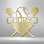 Custom Baseball Monogram Personalized Name Number Metal SignCustomly Gifts