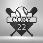 Custom Baseball Monogram Personalized Name Number Metal SignCustomly Gifts